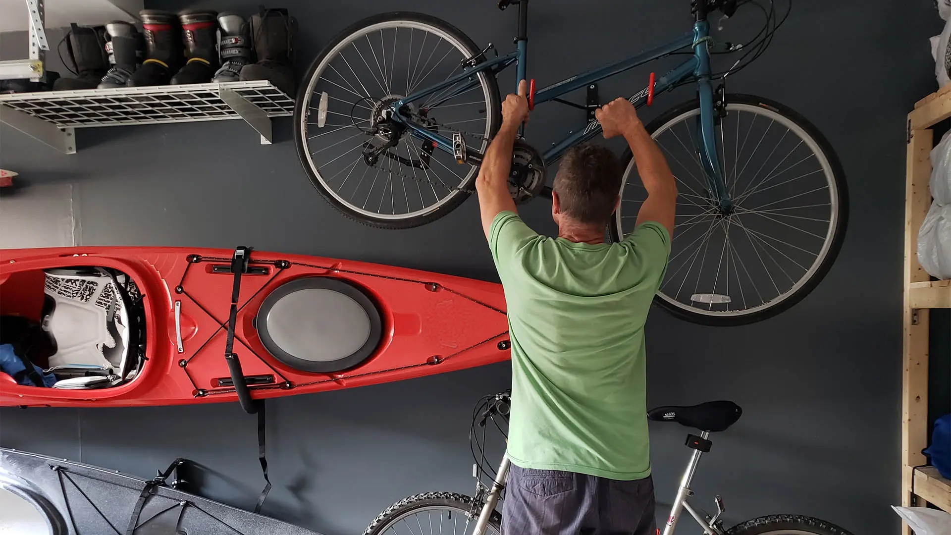 sports gear that needs storage